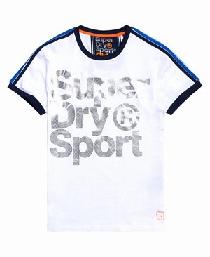 Superdry Classics Tokyo Foil Ringer Férfi Pólók Fehér/Titán | YGXQT8631